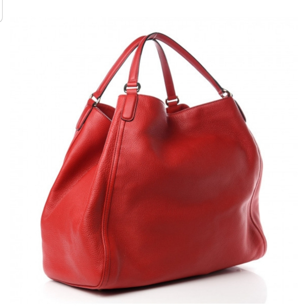 GUCCI SOHO SHOULDER BAG LEATHER LARGE RED - Picture 4 of 16